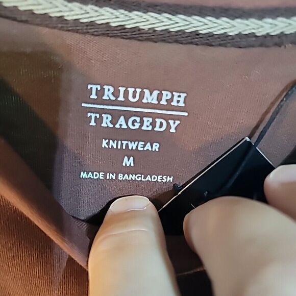 NWT TRIUMPH TRAGEDY STAY HUMBLE HUSTLE HARD TSHIRT BROWN MED - Picture 3 of 10